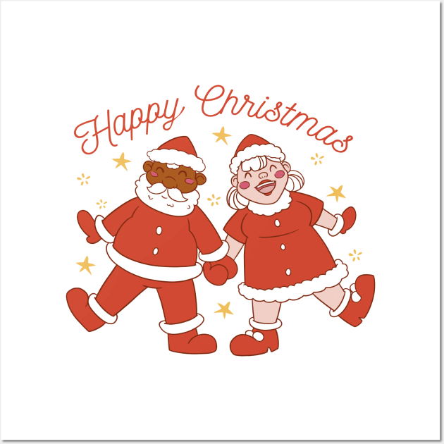 Christmas Santa Couple Wall Art by MARCHY